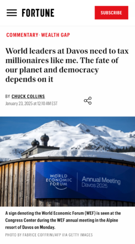 World leaders at Davos need to tax millionaires like me. The fate of our planet and democracy depends on it